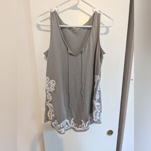 Garnet Hill Tunic Top With Embroidery Size XS